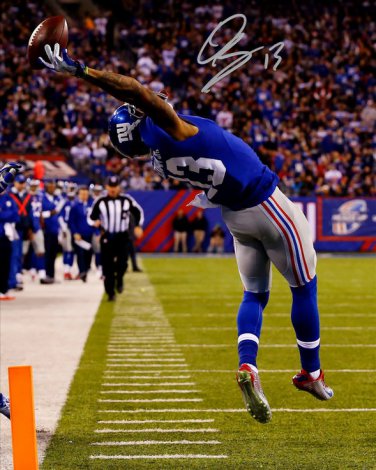 ODELL BECKHAM JR SIGNED PHOTO 8X10 RP AUTOGRAPHED * THE AMAZING TOUCHDOWN CATCH!