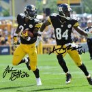 * LE'VEON BELL ANTONIO BROWN SIGNED PHOTO 8X10 RP AUTOGRAPHED PITTSBURGH STEELERS