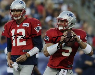 TIM TEBOW TOM BRADY SIGNED PHOTO 8X10 RP AUTOGRAPHED NEW ENGLAND PATRIOTS FOOTBALL !