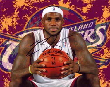 LEBRON JAMES SIGNED PHOTO 8X10 RP AUTOGRAPHED CLEVELAND CAVALIERS