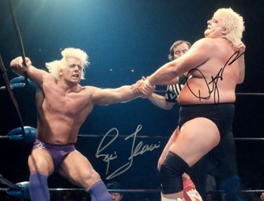DUSTY RHODES & RIC FLAIR SIGNED PHOTO 8X10 RP AUTOGRAPHED WWE WRESTLING