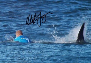 MICK FANNING SIGNED PHOTO 8X10 RP AUTO AUTOGRAPHED SHARK ATTACK ! * J-BAY OPEN