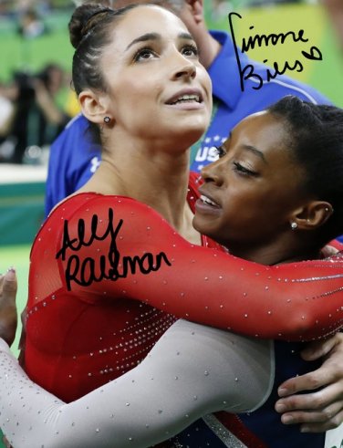 SIMONE BILES ALY RAISMAN SIGNED PHOTO 8X10 RP AUTOGRAPHED 2016 RIO OLYMPICS **