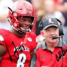 LAMAR JACKSON & COACH BOBBY PETRINO SIGNED PHOTO 8X10 RP AUTOGRAPHED LOUISVILLE