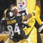 ANTONIO BROWN SIGNED PHOTO 8X10 RP AUTOGRAPHED GOAL POST LEAP !