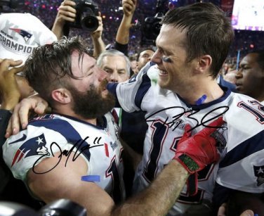 JULIAN EDELMAN & TOM BRADY SIGNED PHOTO 8X10 RP AUTOGRAPHED NEW ENGLAND PATRIOTS