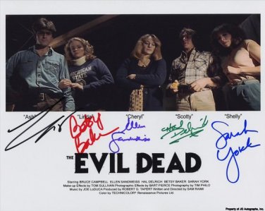 EVIL DEAD FULL CAST SIGNED PHOTO 8X10 RP AUTOGRAPHED BRUCE CAMPBELL + ALL