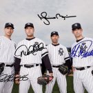 CORE FOUR SIGNED PHOTO 8X10 RP AUTO 4 MARIANO RIVERA DEREK JETER JORGE POSADA