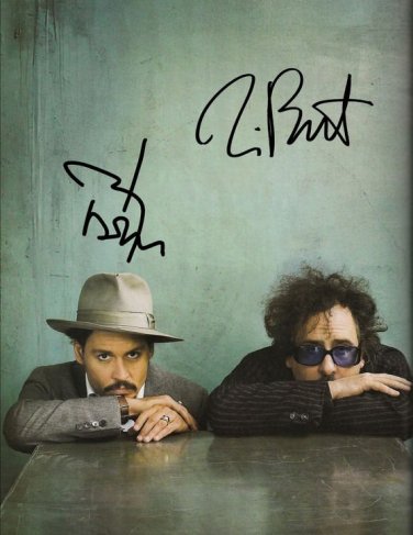 TIM BURTON & JOHNNY DEPPSIGNED PHOTO 8X10 RP AUTOGRAPHED