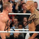 THE ROCK DWAYNE JOHNSON JOHN CENA SIGNED PHOTO 8X10 RP AUTOGRAPH WWE WRESTLING