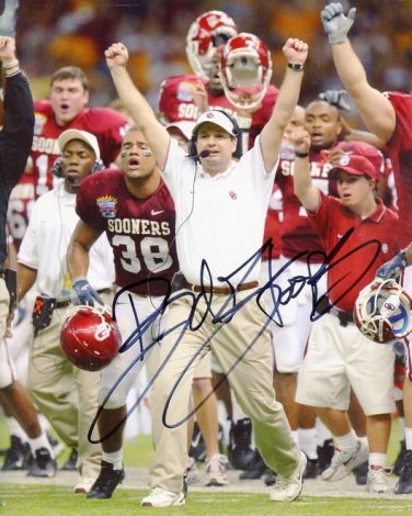 * BOB STOOPS SIGNED PHOTO 8X10 RP AUTOGRAPHED * OKLAHOMA SOONERS *