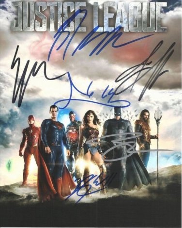 JUSTICE LEAGUE SIGNED PHOTO 8X10 RP AUTOGRAPHED GAL GADOT HENRY CAVILL ++