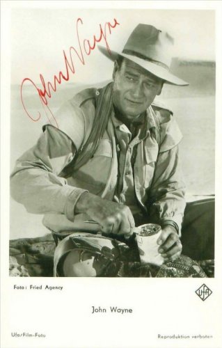 JOHN WAYNE SIGNED PROMO PHOTO 8X10 RP AUTOGRAPHED PICTURE