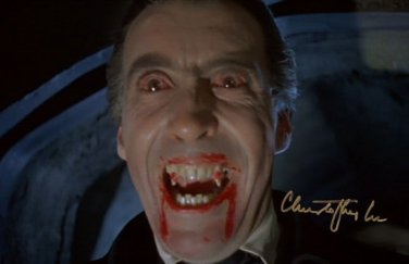 CHRISTOPHER LEE SIGNED PHOTO 8X10 RP AUTOGRAPHED " DRACULA "