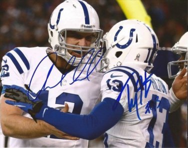 ANDREW LUCK TY HILTON SIGNED PHOTO 8X10 RP AUTOGRAPHED INDIANAPOLIS COLTS