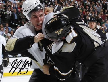 SIDNEY CROSBY SIGNED PHOTO 8X10 RP AUTO AUTOGRAPHED PITTSBURGH PENGUINS FIGHT