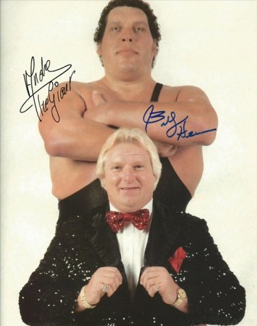 ANDRE THE GIANT & BOBBY HEENAN SIGNED PHOTO 8X10 RP AUTOGRAPHED WWF WWE
