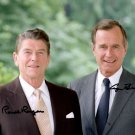 GEORGE BUSH SR & RONALD REAGAN SIGNED PHOTO 8X10 RP AUTOGRAPHED PRESIDENTS