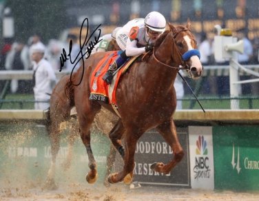 JUSTIFY MIKE SMITH SIGNED PHOTO 8X10 RP AUTOGRAPHED TRIPLE CROWN CHAMPION