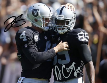 DEREK CARR & AMARI COOPER SIGNED PHOTO 8X10 AUTOGRAPHED OAKLAND RAIDERS