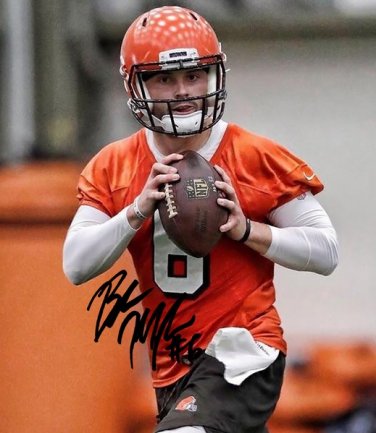 BAKER MAYFIELD SIGNED PHOTO 8X10 RP AUTOGRAPHED CLEVELAND BROWNS ROOKIE