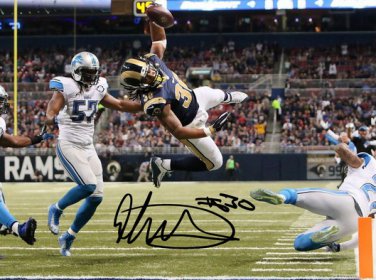 TODD GURLEY SIGNED PHOTO 8X10 RP AUTOGRAPHED LA RAMS FOOTBALL !