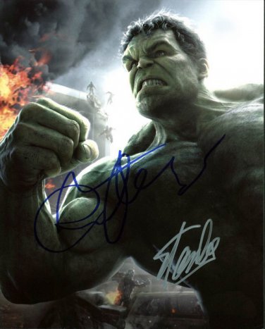 STAN LEE MARK RUFFALO SIGNED PHOTO 8X10 RP AUTOGRAPHED MARVEL COMICS