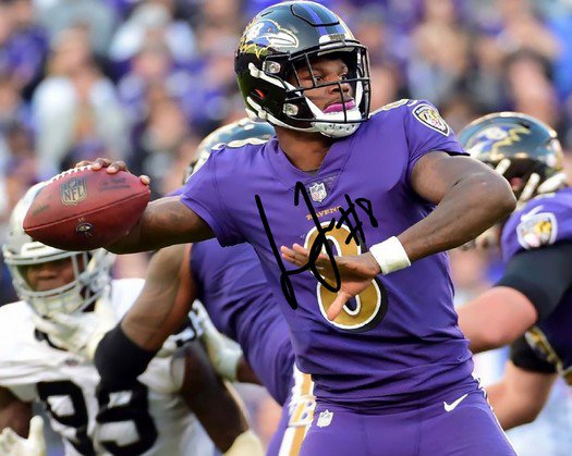 LAMAR JACKSON SIGNED PHOTO 8X10 RP AUTOGRAPHED BALTIMORE RAVENS