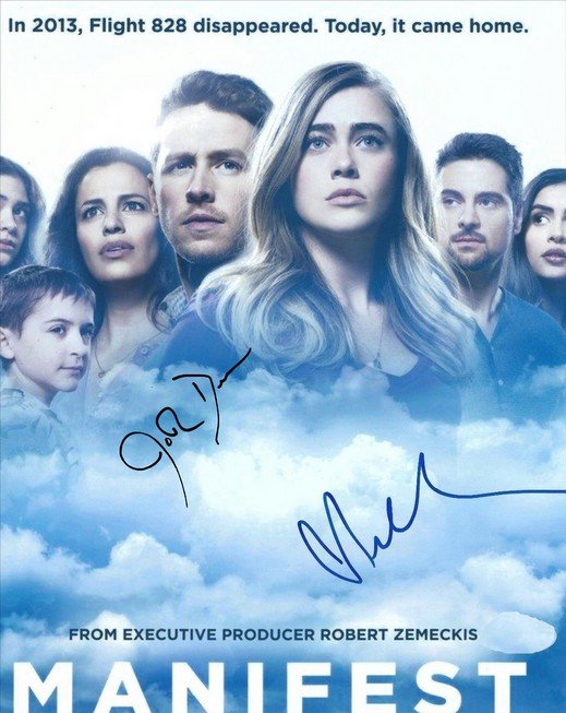 Manifest Cast Signed Photo 8x10 Rp Autographed Melissa Roxburgh Josh Dallas 