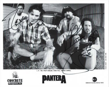 PANTERA BAND SIGNED PHOTO 8X10 RP AUTOGRAPHED DIMEBAG DARRELL