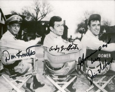ANDY GRIFFITH JIM NABORS & DON KNOTTS SIGNED PHOTO 8X10 RP AUTOGRAPHED