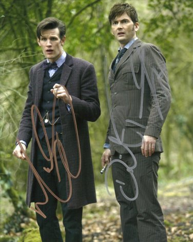 DAVID TENNANT & MATT SMITH SIGNED PHOTO 8X10 RP AUTOGRAPHED DOCTOR WHO