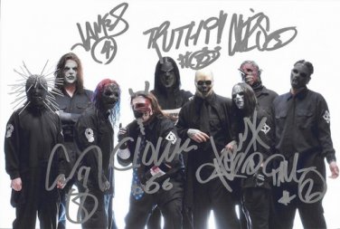 SLIPKNOT FULL BAND SIGNED PHOTO 8X10 RP AUTOGRAPHED ALL MEMBERS