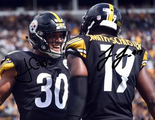 JAMES CONNER JUJU SMITH SCHUSTER SIGNED PHOTO 8X10 RP AUTOGRAPHED STEELERS