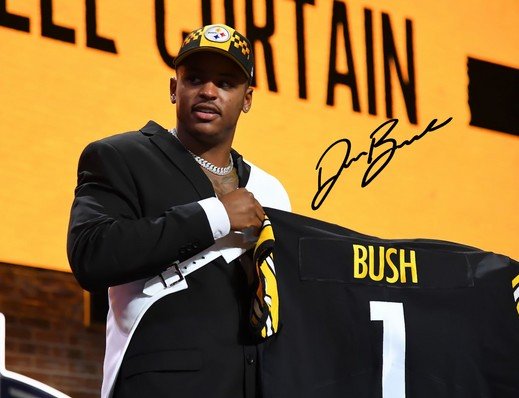 DEVIN BUSH JR SIGNED PHOTO 8X10 RP AUTOGRAPHED PITTSBURGH STEELERS !