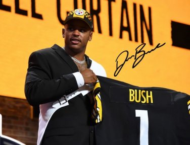 DEVIN BUSH JR SIGNED PHOTO 8X10 RP AUTOGRAPHED PITTSBURGH STEELERS !