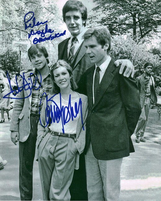 PETER MAYHEW CARRIE FISHER JOHN HAMILL SIGNED PHOTO 8X10 RP STAR WARS