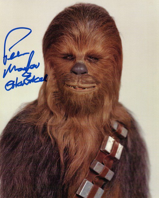 PETER MAYHEW SIGNED PHOTO 8X10 RP STAR WARS CHEWBACCA