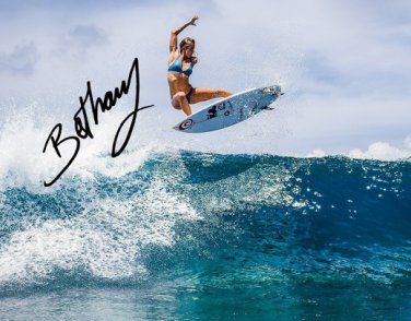 BETHANY HAMILTON SIGNED PHOTO 8X10 RP AUTOGRAPHED SURFING SURFER *