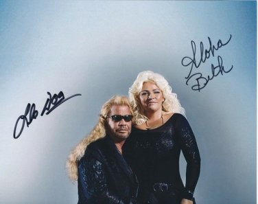 DUANE & BETH CHAPMAN SIGNED PHOTO 8X10 RP AUTOGRAPHED DOG THE BOUNTY HUNTER