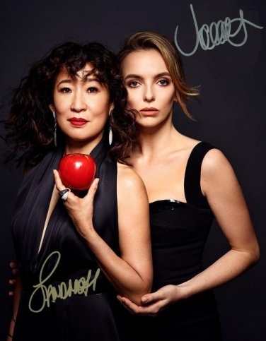 JODIE COMER SANDRA OH SIGNED POSTER PHOTO 8X10 RP AUTOGRAPHED KILLING EVE