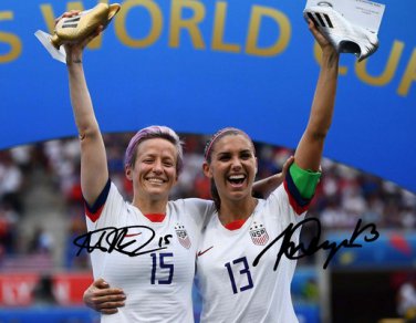 ALEX MORGAN & MEGAN RAPINOE SIGNED PHOTO USA WOMENS WORLD CUP