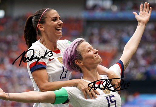 Alex Morgan And Megan Rapinoe Signed Photo Usa Womens Soccer 