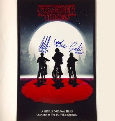 STRANGER THINGS CAST SIGNED PHOTO 8X10 RP AUTOGRAPHED MILLIE BOBBY BROWN