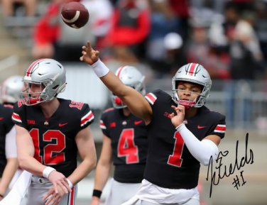 JUSTIN FIELDS SIGNED PHOTO 8X10 RP AUTOGRAPHED OHIO STATE BUCKEYES QUARTERBACK