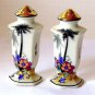 White Glass Palm Trees Salt and Pepper Shakers Satsumi