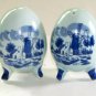 Enesco Delft Style Footed Eggs Salt and Pepper Shakers & Pitcher