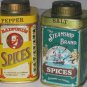 Vintage Steamship Brand Radford Spices Salt And Pepper Tins