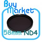 NEW 58mm ND4 Filter Neutral Density ND 4 for DSLR DC Camera Lens