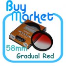 NEW 58mm Graduated Gradual Red Color filter for DSLR lens
